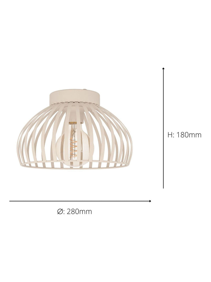 Eglo Mogano 3 caged steel ceiling light sandy - British product