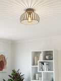 Eglo Mogano 3 caged steel ceiling light sandy - British product