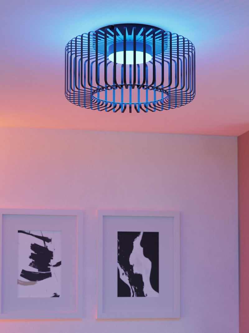 Eglo Black Ginestrone-Z Steel RGB ceiling light (British brand)
