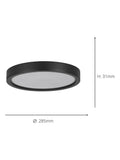 Eglo Black Idun-E plastic ceiling light 28.5cm (British brand)