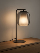 Next Eglo Ciampino Black Steel and Glass Table Lamp, 45cm Height- Buy online at McGrocer