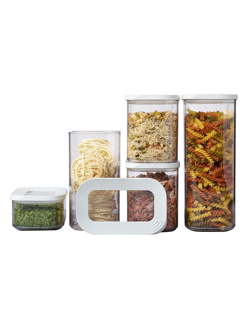 Mepal White Modula Stackable 5 Piece Kitchen Storage Set
