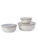 Round Airtight Food Storage Bowl Set, 3-Piece, 350ml to 1250ml