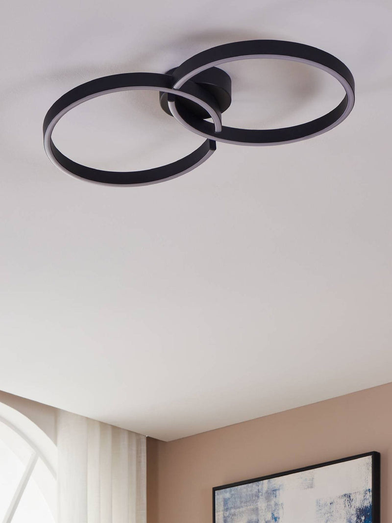 Eglo black Amandolo LED ceiling light 67.5cm, imported from the UK