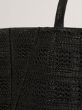 Ted Baker raffia straw collapsible puzzle bag black - British product