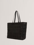 Ted Baker raffia straw collapsible puzzle bag black - British product