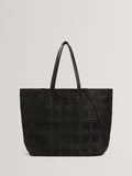 Ted Baker raffia straw collapsible puzzle bag black - British product