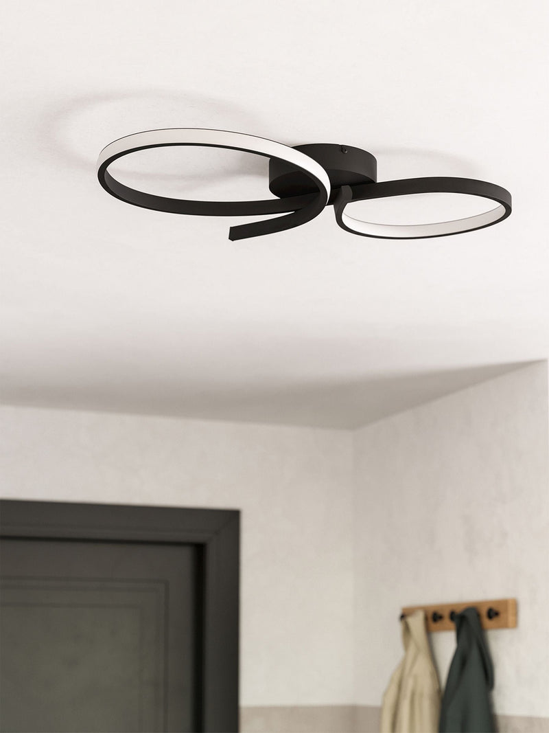 Eglo Serpins black ceiling light aluminium steel 60cm (British brand)