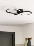 Eglo Serpins black ceiling light aluminium steel 60cm (British brand)
