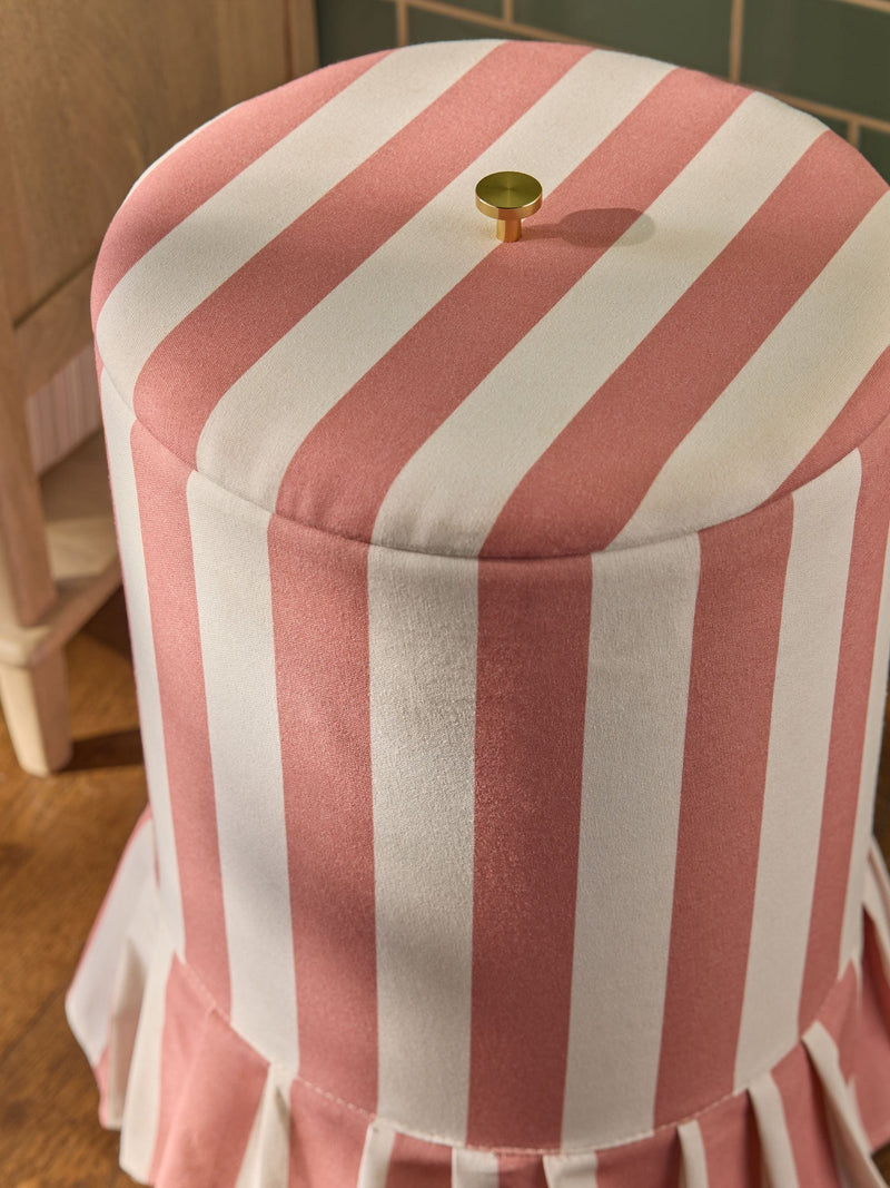 Pink stripe frill laundry bag 55cm tall, UK version