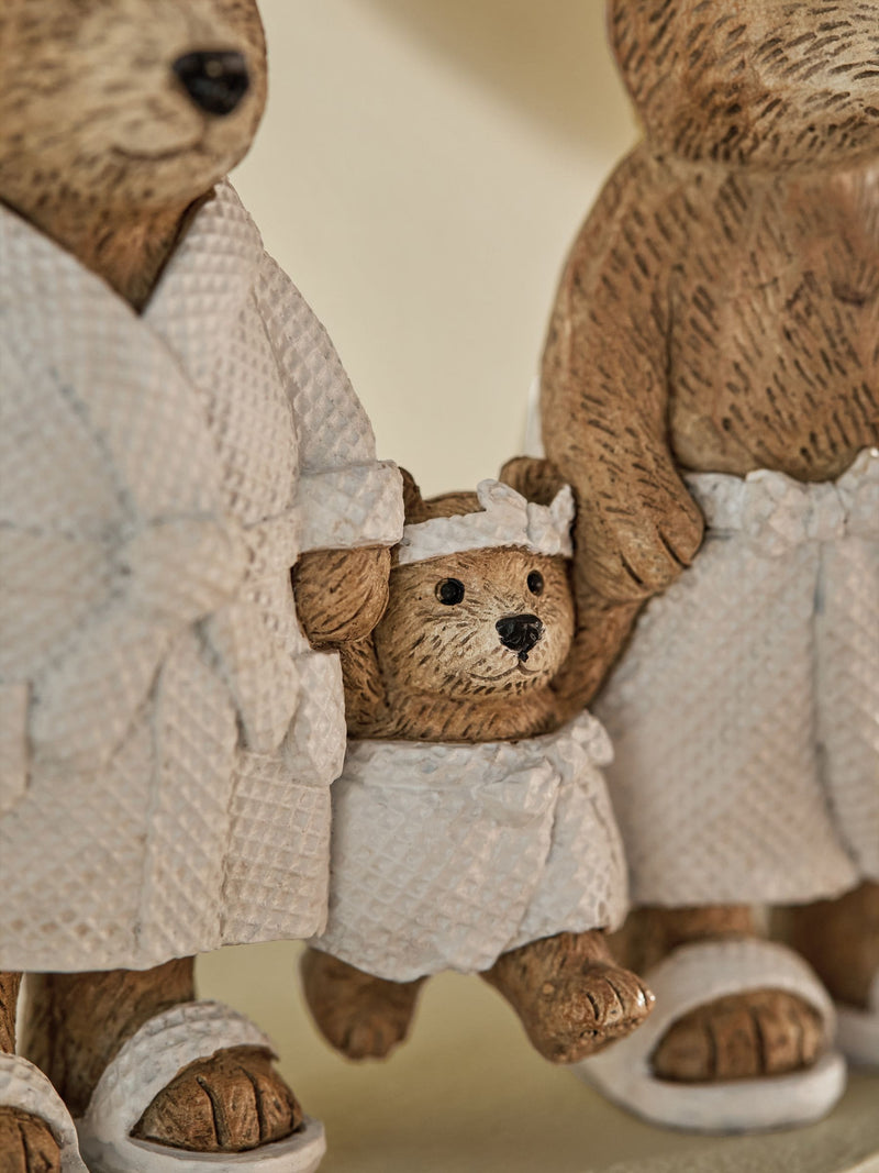 Bertie Bear family hand painted bathroom ornament, imported from the UK