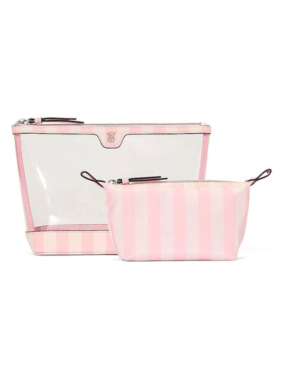 Next Victoria's Secret Iconic Stripe Pink 2 Piece Makeup Bag Set- Buy online at McGrocer
