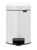 Brabantia white pedal bin 3 litre - British product