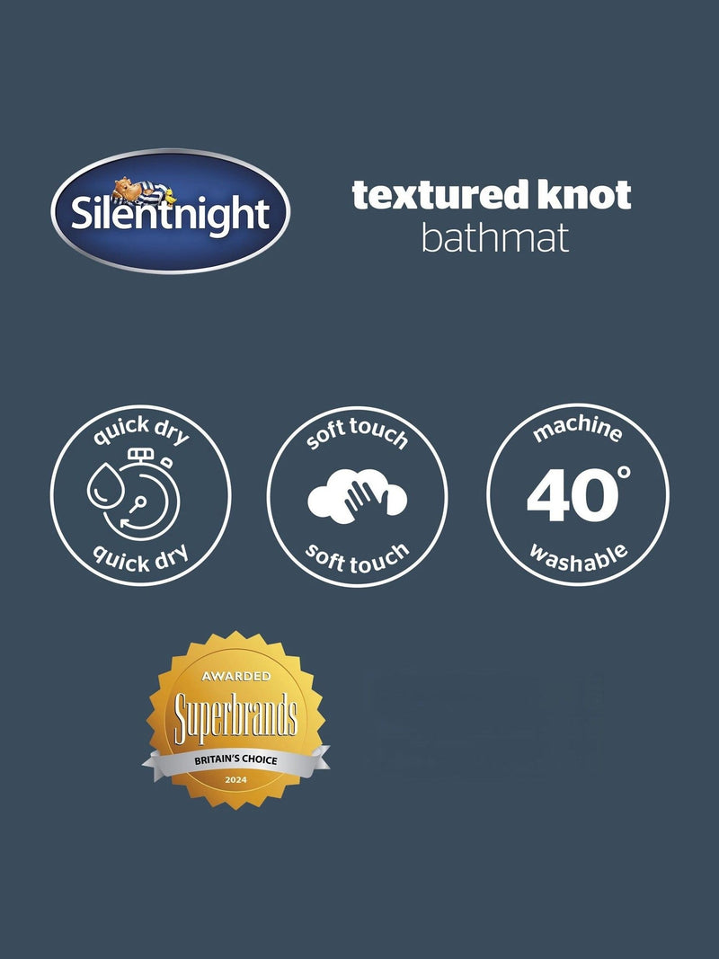 Silentnight green textured knot bath mat 50x80cm, imported from the UK