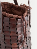 Dragon Diffusion bucket bag brown suede honey link, imported from the UK