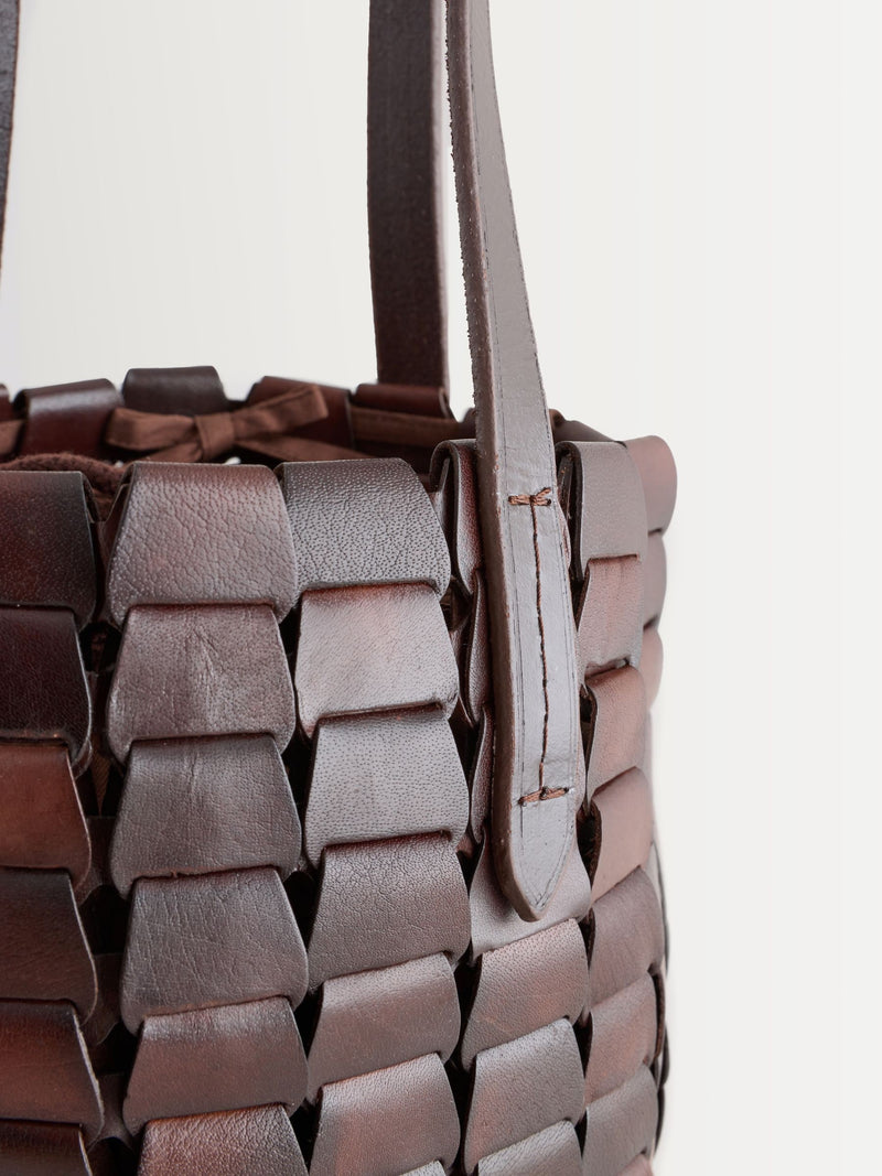 Dragon Diffusion bucket bag brown suede honey link, imported from the UK