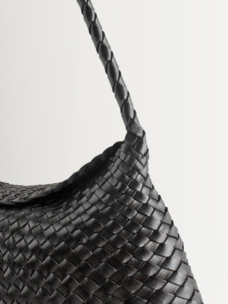 Dragon Diffusion black woven leather Santa Maria bag - British product