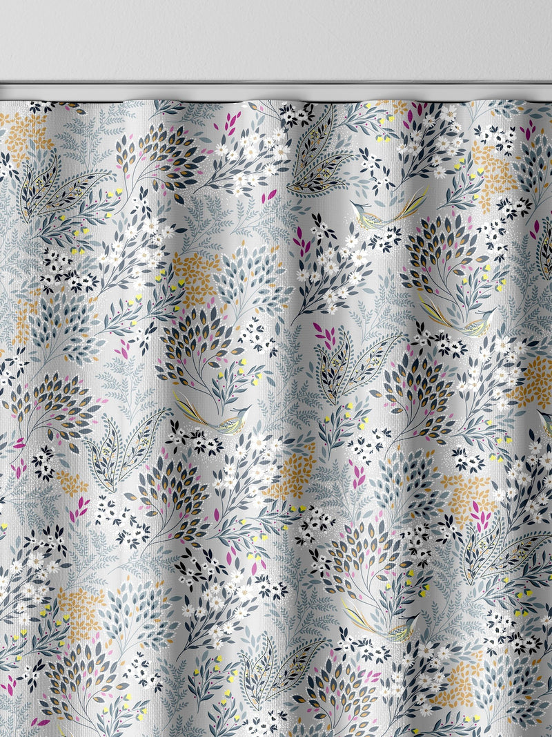 Sara Miller soft grey songbird curtains (British brand)