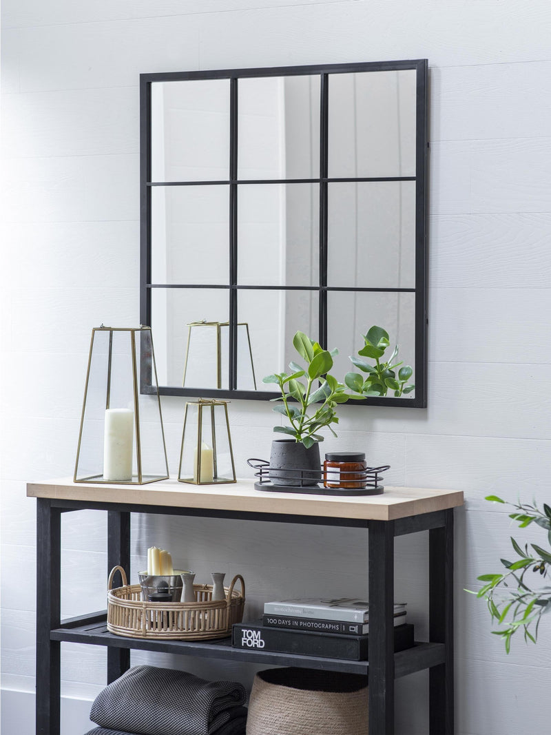 Garden Trading black Fulbrook wall mirror 90x90cm, UK version