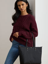 Next Lauren Ralph Lauren Black Keaton Large Nylon Tote Bag- Buy online at McGrocer