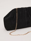 Phase Eight black suede clutch bag with gold detailing 13x25cm - British product