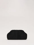Phase Eight black suede clutch bag with gold detailing 13x25cm - British product