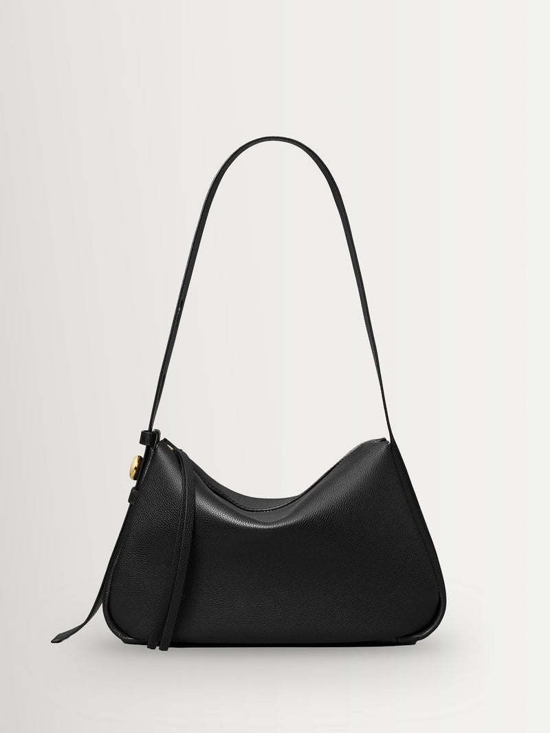 Tory Burch black Romy pebbled leather shoulder bag - British product