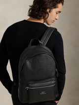 Next Polo Ralph Lauren Black Pebbled Leather Backpack- Buy online at McGrocer