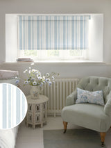 Next Shabby Chic Pale Blue Watercolour Stripe Blackout Roller Blind- Buy online at McGrocer