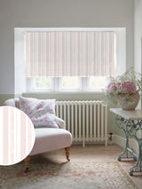 Next Shabby Chic by Rachel Ashwell Blush Pink Watercolour Stripe Made to Measure Roman Blind- Buy online at McGrocer