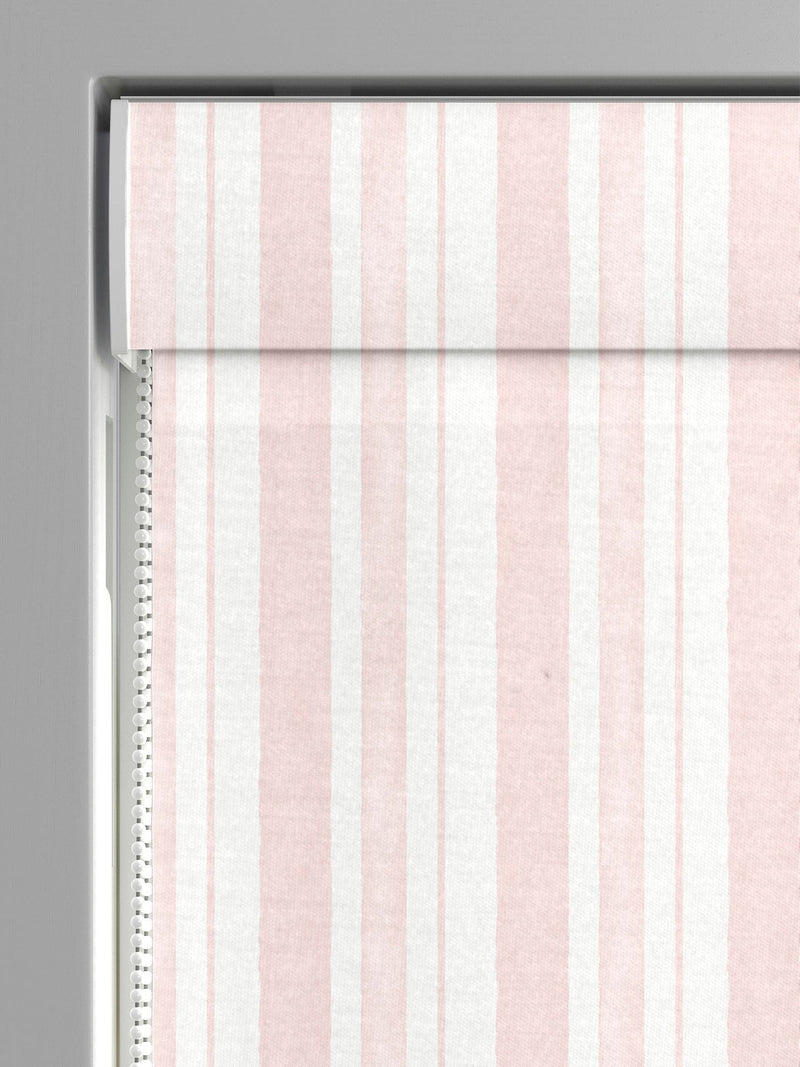 Shabby Chic blush pink watercolour stripe made to measure roman blind - British product