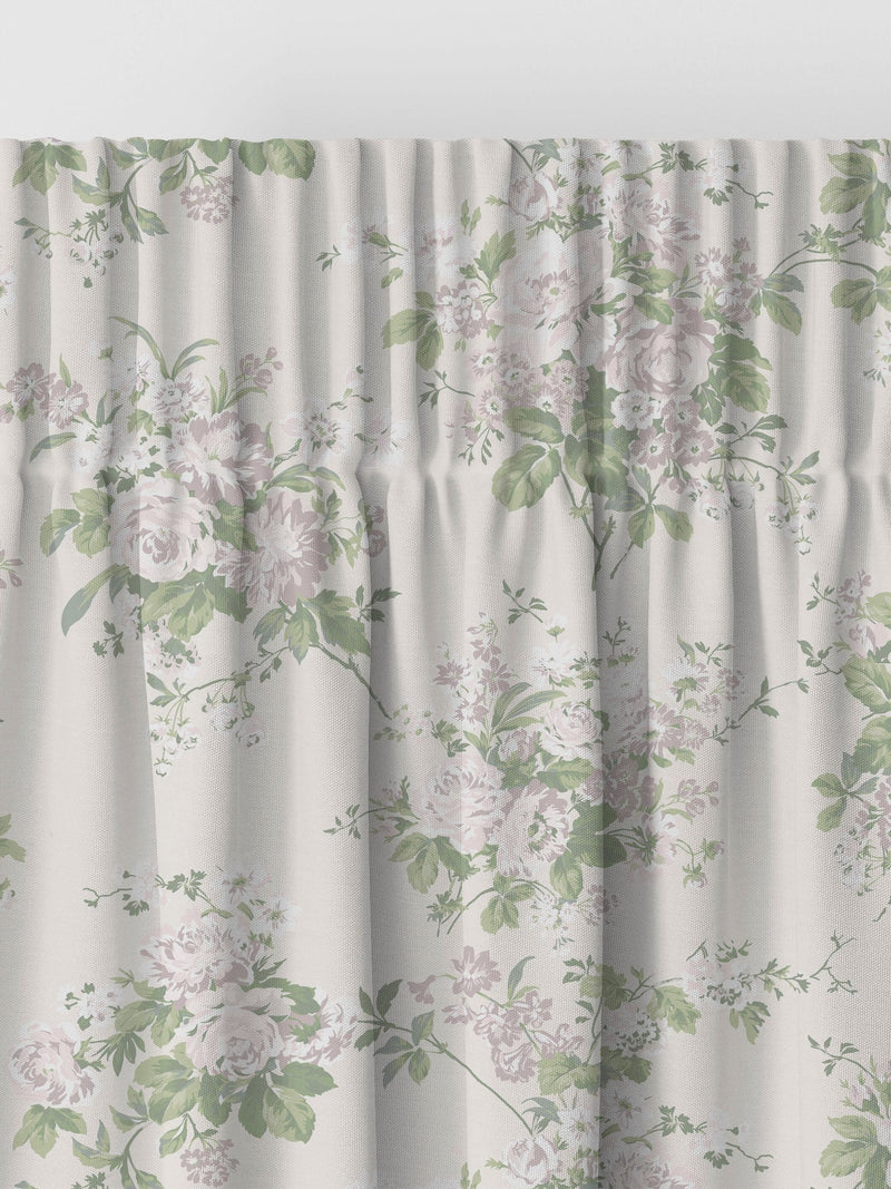 Shabby Chic Natural Rose Chintz curtains made to measure, imported from the UK