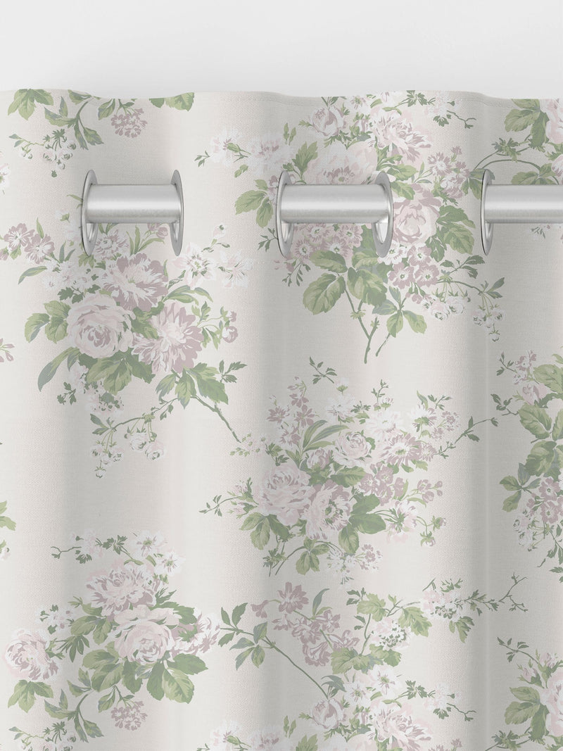 Shabby Chic Natural Rose Chintz curtains made to measure, imported from the UK