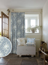 Next Shabby Chic by Rachel Ashwell Dusky Blue Garden Floral Made to Measure Curtains- Buy online at McGrocer