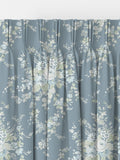 Shabby Chic dusky blue floral curtains 100% cotton - British product
