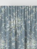 Shabby Chic dusky blue floral curtains 100% cotton - British product