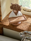 Natural Hamish Highland cow bust resin tray bathroom decor - British product