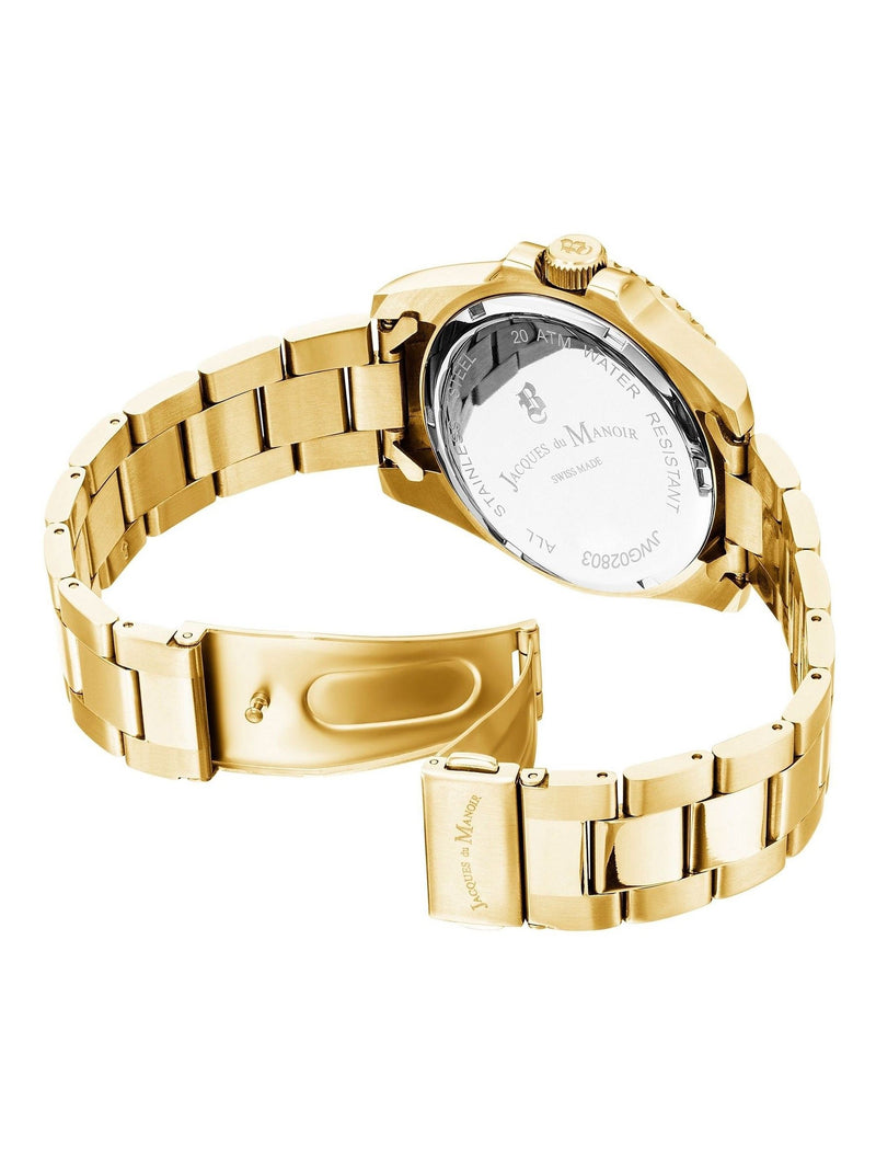 Jacques Du Manoir gold tone gents bracelet watch, UK version