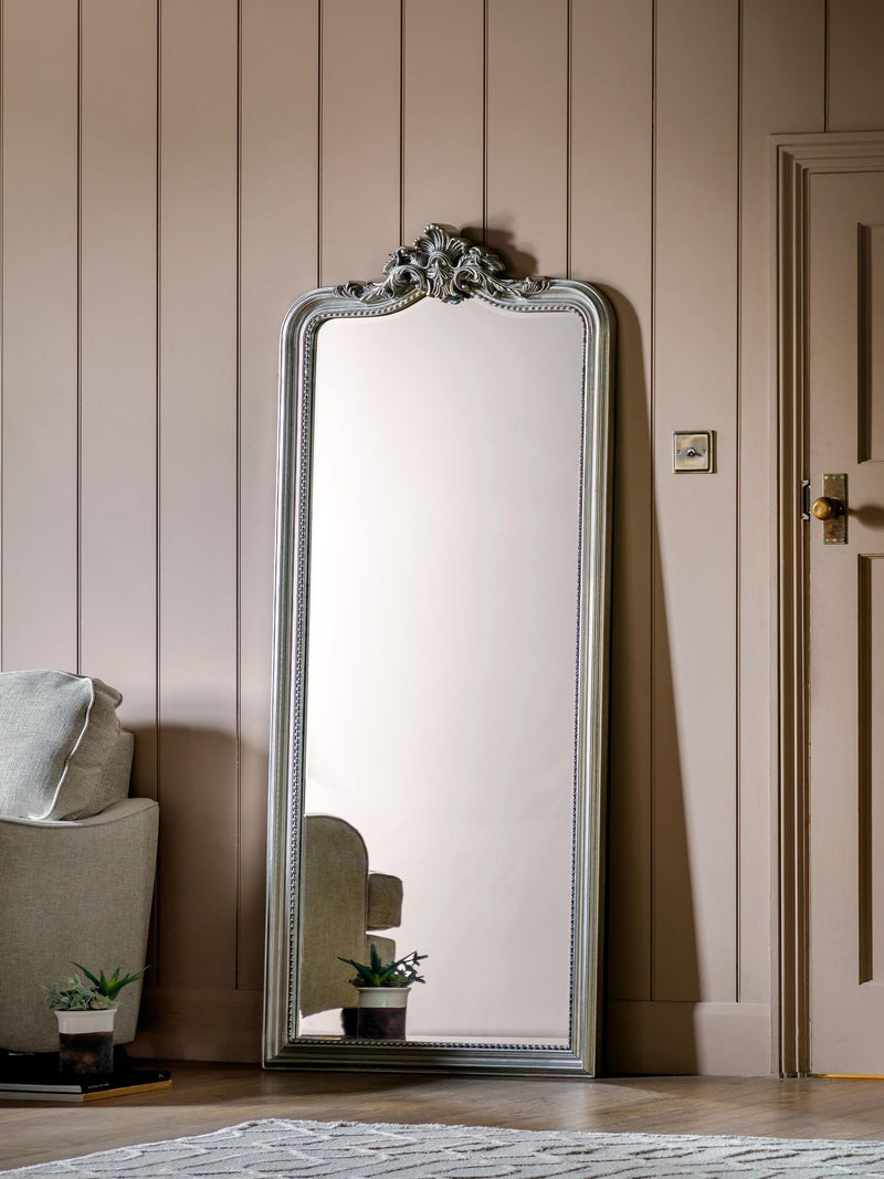 Gallery Home Silver Cagna wall mirror light 190cm height, UK version