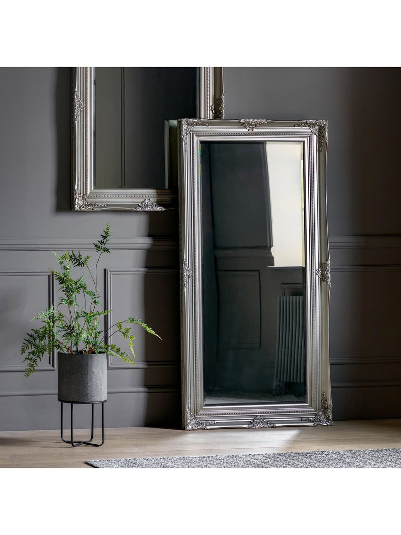 Gallery Home Silver Hampton Leaner Antique Mirror 170cm x 84cm, UK version