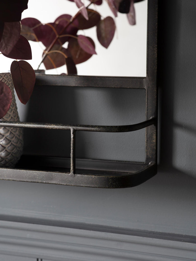 Gallery Home Grey Emrick overmantel mirror 106cm wide (British brand)