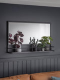 Gallery Home Grey Emrick overmantel mirror 106cm wide (British brand)