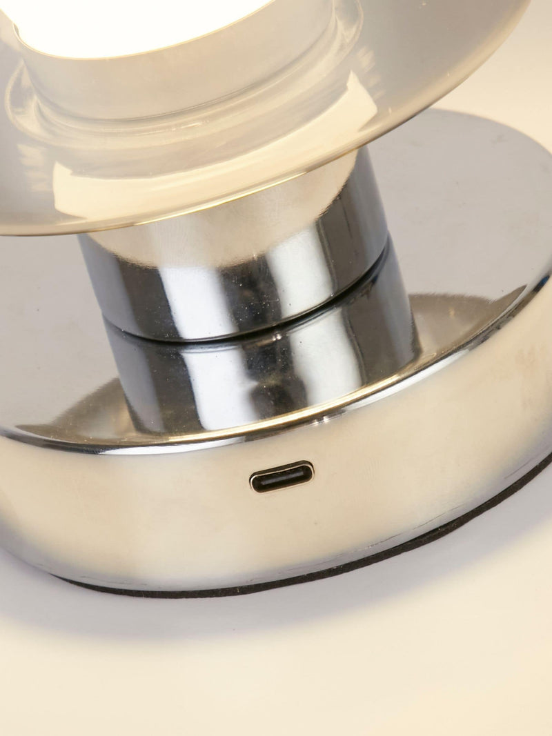 Searchlight table lamp chrome and smoked glass 15.5cm, UK version
