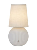 Searchlight Nordic Moon table lamp in white and gold, UK version