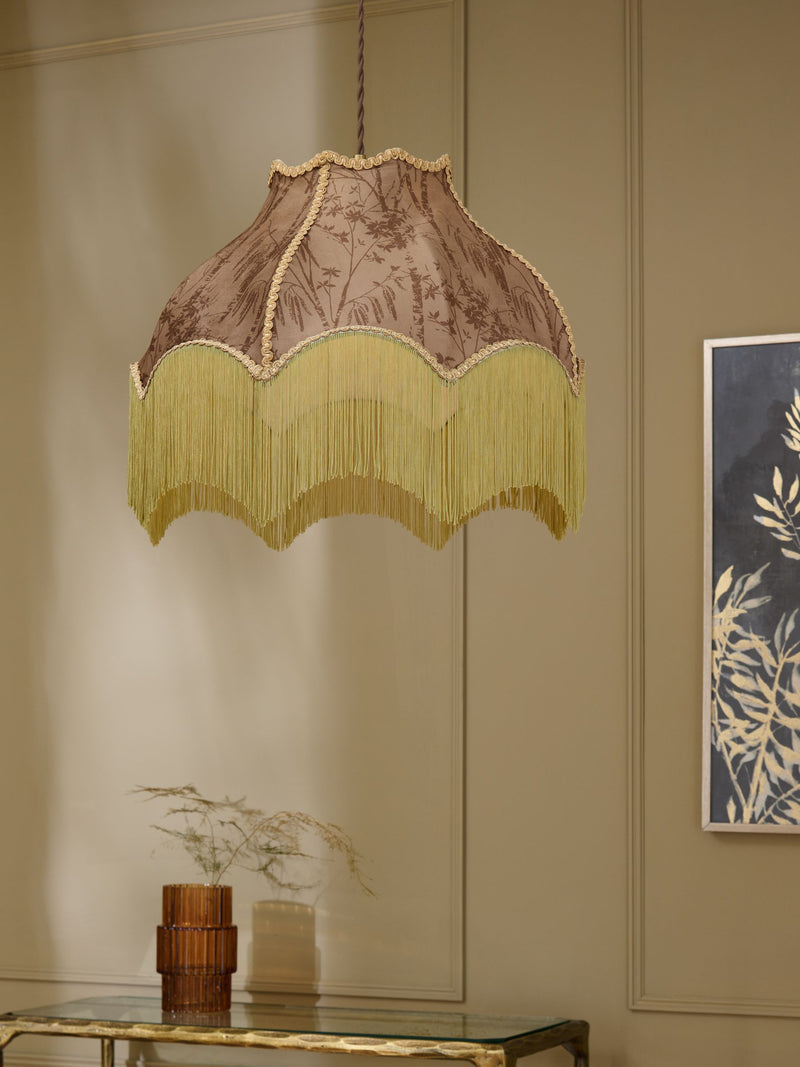 Arabella gold fringed pendant light 49cm (British brand)