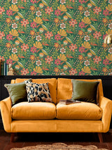 Next Graham & Brown Oopsy Daisy Forest Green Envy Wallpaper Sample A4- Buy online at McGrocer
