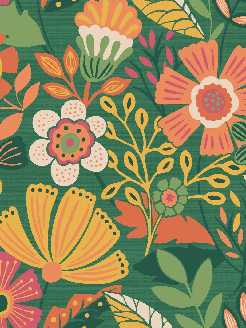 Graham & Brown Oopsy Daisy Forest Green Envy wallpaper sample A4, UK version