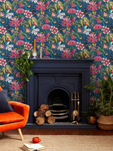 Next Graham & Brown Deep Navy Envy Paradiso Wallpaper Sample A4- Buy online at McGrocer