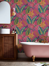 Next Graham & Brown Hot Pink Envy Eden Wallpaper Sample A4- Buy online at McGrocer