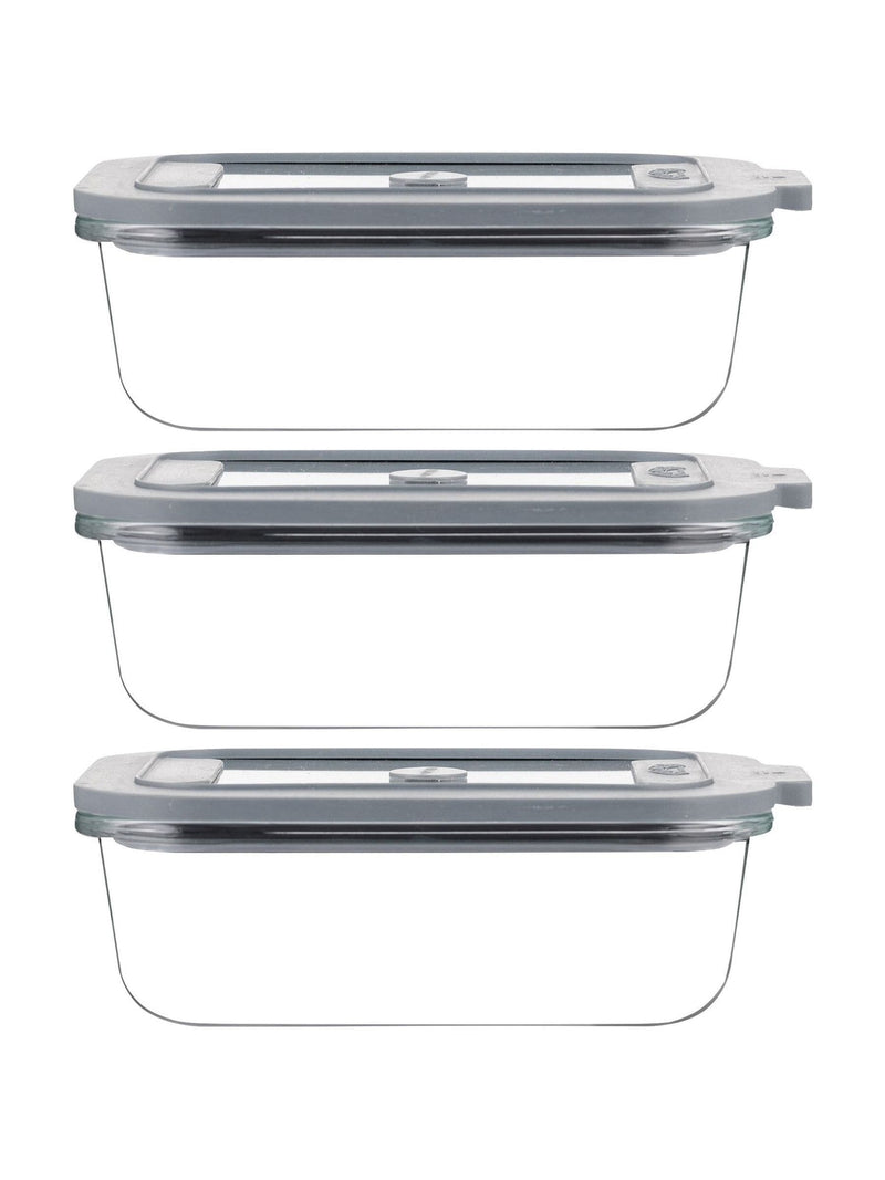 Kilner Clear Fresh Storage 0.63L glass storage containers set of 3, UK version
